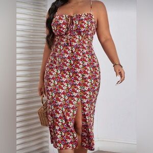 SHEIN Floral Midi Dress NWT